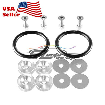 Silver Bumper Quick Release Fasteners for Car Bumpers Trunk Fender Hatch Lids Kit - color: SILVER