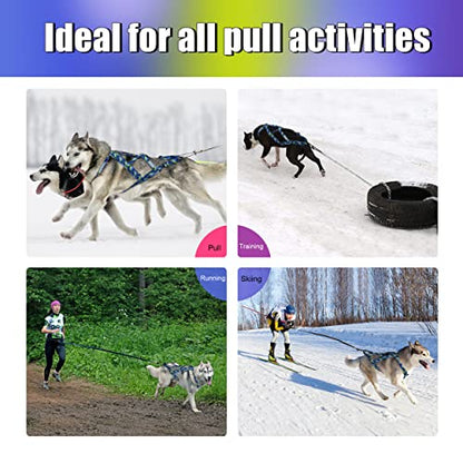 PET ARTIST Dog Weight Pulling Harness,Speed Training,Work Out Dog Sled Harness for Medium,Large Dogs,Blue,XL - size: XL:Neck 18"(46cm),Back:22.5-26.5"(58-68cm)