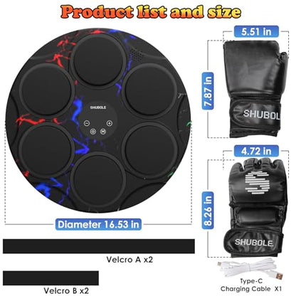 Music Boxing Machine for Kids & Adults - Wall Punching Pad with Lighting, 9-Speed Bluetooth Boxing Game with Gloves, Wall Mounted Exercise Equipment, 2026 Upgrade Boxing Equipment for Kids Age 6+ - color: Lightning
