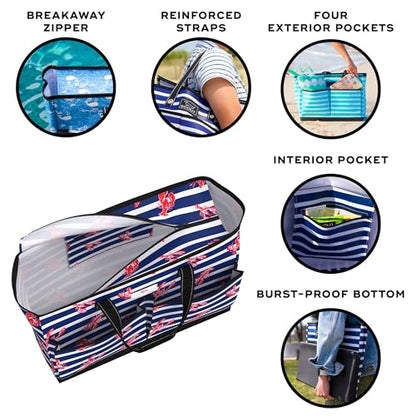 SCOUT Ben Pocket Tote - Multi-use with breakway zipper - color: Catch of the Day