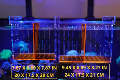 Acrylic Acclimation Box for Saltwater Fish and Reef Coral Quarantine Isolation Box for Aquarium Fish Hydroponic Plant External Breeding Box - size: 9.45inch*6.89inch*8.27inch