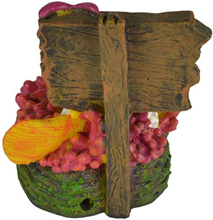 Supa No Fishing Sign, Clown Fish Aquarium/Fish Tank Ornament | Realistic Detail | Approx. 7.5cm(L) x 6.5cm(W) x 8cm(H)