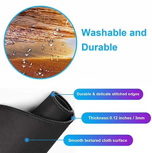 Sunset Beach Large Gaming Mouse Mat with Stitching Edges, Office Desk Mat | The Surface Of The Mouse Pad Is Designed With Fiber Woven Material, And The Base Is Made Of Natural Anti Slip Rubber. - color: Beach at Sunset