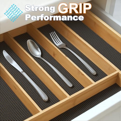 Songrey Non-Adhesive Drawer and Shelf Liner, Non Slip Cabinet Liners, Protect Kitchen Cupboard, Bathroom Drawers, Breathable, Thick Strong Grip mat (12IN x 10FT, Black) - color: Black, size: 12"W x 120"L