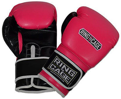 Gym Training Stand-Up Boxing Gloves - color: Pink/Black, size: Regular weighs 12oz