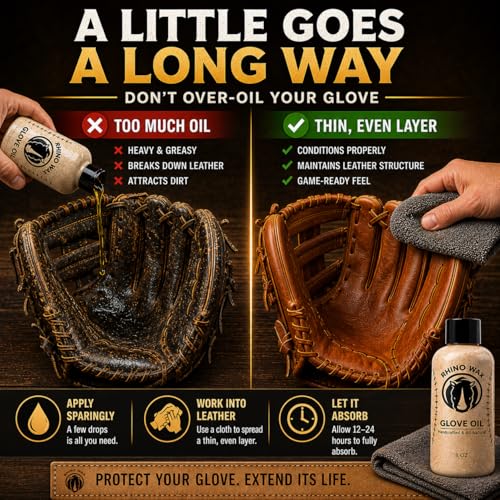 Rhino Wax Premium Baseball Glove Oil for Break-in & Glove Conditioning