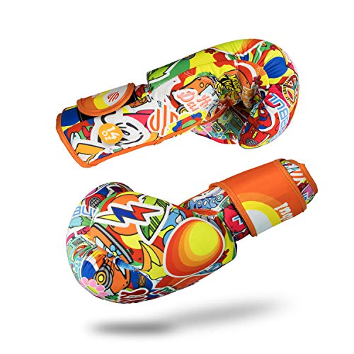 Sticker Bomb Adult Boxing Gloves - color: 70's, size: 14 OZ