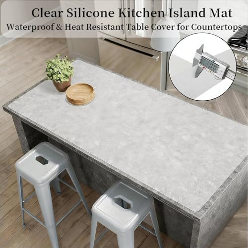 Transparent Silicone Table Topper 11 x 90 Inch 1mm Thick, Easy Clean Protective Mat for Desktop and Furniture Surface - size: 11in x 90in