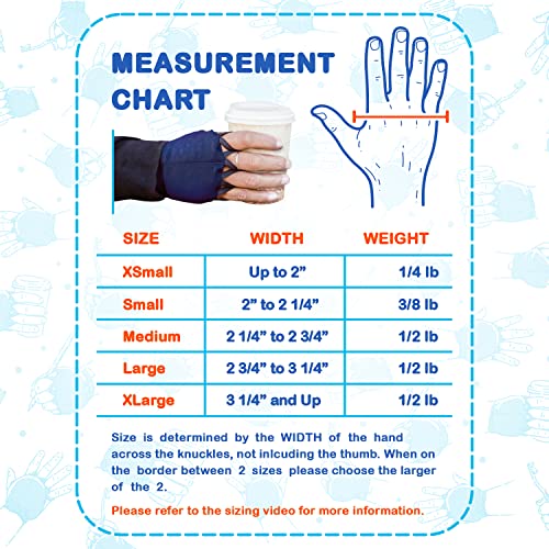 Handithings® Hand Weight for Children to Adults (5 Sizes) – Essential Tremor Help for Daily Tasks: Fine Motor Development, Physical Therapy & Rehab Stability Aid for Eating & Writing. Proudly Hand Made in the USA! (Fits Right/Left) (PLEASE MEASURE HAND PE