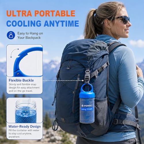 YQXCC 2 Pack Cooling Towels (47"x12"), Ice Cool Towel for Neck & Face - color: Light Blue/Purple