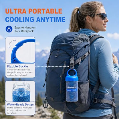 YQXCC 2 Pack Cooling Towels (47"x12"), Ice Cool Towel for Neck & Face - color: Light Blue/Purple