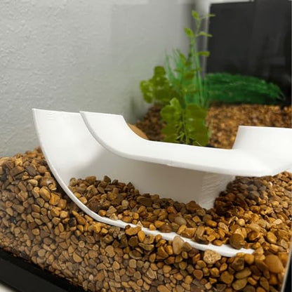 REEFSHAPE Aquarium Corner Tube Viewing Tunnel | Fish, Shrimp, Loaches Hideout for Aquariums | Unique Underground Tunnel | Made in USA (Corner Tube, White)