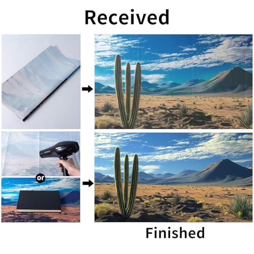 3 Pack Terrarium Background, 36x18 inches Polyester Reptile Background, Cloth Terrarium Background, Tropical Green Tree Fern & Gobi Desert Sunshine Cactus Rock Terrarium Background - size: 36x18 Inch