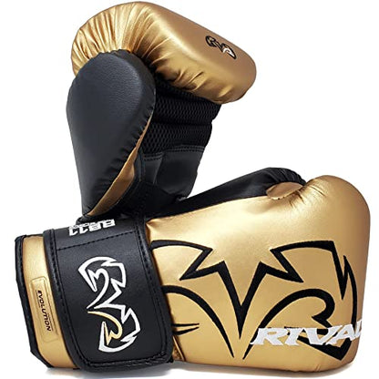 RIVAL Boxing RB11 Evolution Heavy Bag Gloves, with a High-Density, Power-Transmitting Foam and Microfiber Outer - color: Gold, size: Large
