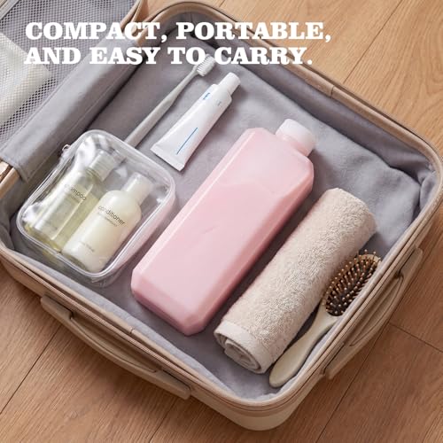 DEMORA 4oz Small Square Plastic Travel Bottles, Reusable Leak Proof Liquid Containers with Caps and Stickers for Pill, Water, Juice (Translucent, 8 Pcs) - color: Translucent