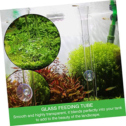 Happyyami 1set Glass Shrimp Feeder Tube Dish for Aquariums Feeding Accessory Cup Design for Fish Tanks and Shrimp Care - size: 6X6X25CM