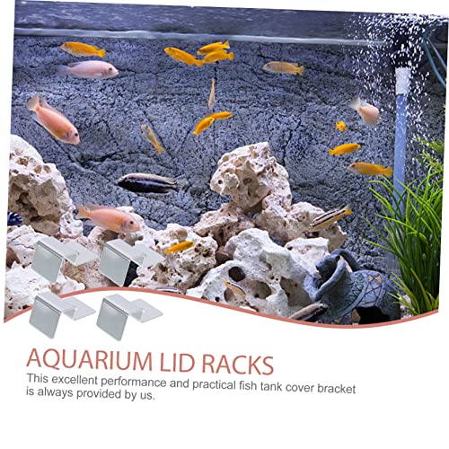 Kisangel 16pcs Stainless Steel Fish Tank Lid Holder Clips for Aquarium Glass Sturdy Support Brackets Practical Accessories for Fish Tank Supplies Elegant Design