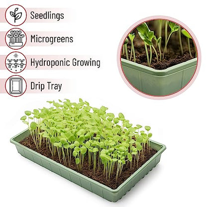 Mr. Pen- Seed Starter Trays, 10 Pack, 17"x10"x2.4", Durable Plastic Growing Trays, Stackable and Reusable Seedling Starter Kits for Indoor, Outdoor, Greenhouse Gardening, Planting, Hydroponic Systems