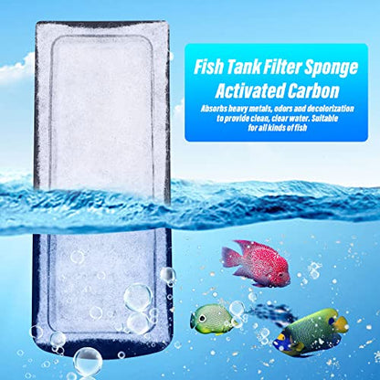 6Pcs Aquarium pend On Filter Cotton , Aquarium Filter Cotton Replacement , Wall?Mounted Filter Accessory Cartridge Carbon Supplies for Fish Tanks , fish filter aquarium 10 gallon cartridge case filte