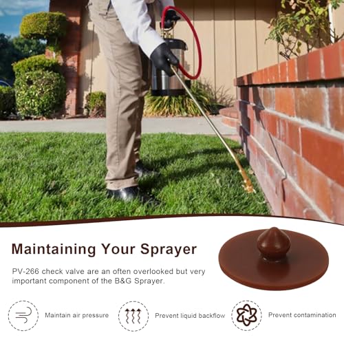 PV-266 Viton Check Valve Replacement for B&G 1and 2 Gallon Sprayers, Hand Pump up Sprayer Replacement Parts, Prevents Backflow and Maintains Stable Air Pressure.(Part PV-266/BG2022)