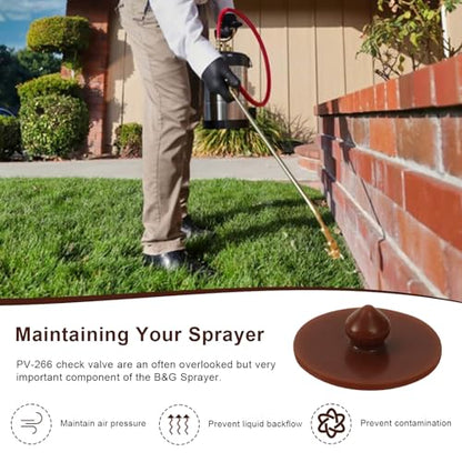 PV-266 Viton Check Valve Replacement for B&G 1and 2 Gallon Sprayers, Hand Pump up Sprayer Replacement Parts, Prevents Backflow and Maintains Stable Air Pressure.(Part PV-266/BG2022)
