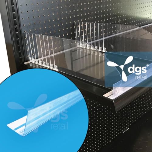 Gondola Shelf Management Clear Front Fence Acrylic Plastic with Adhesive Strip 48" W x 1.5" H x 1.25" D (50 Pack) - size: 50 Pack