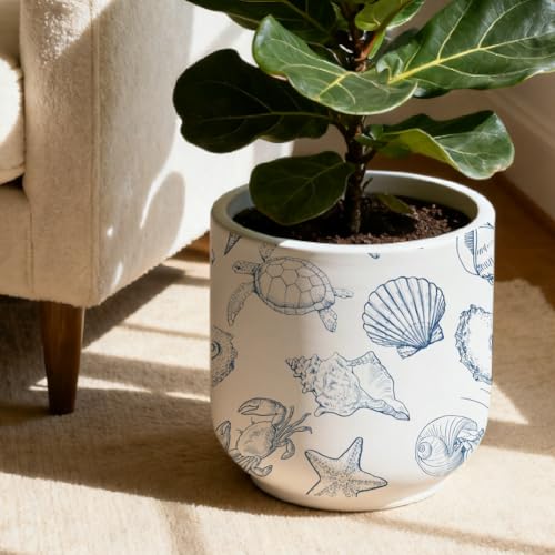 SUPERDANT 5PCS Marine Life Underglaze Paper Transfer Scallops Seahorses Turtles Transfer Paper for Clay Ceramic Porcelain Under Glaze Transfers for Pottery Enamel Decals Papers Handcrafted Gifts - style: Marine Life