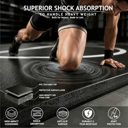 Wrestling Mat - Foam or Inflatable Wrestling Mats for Home, Jiu Jitsu Mats Kids, Thick Training Exercise Mats for BJJ, Gymnastics, Judo, Martial Arts, Boxing, Yoga