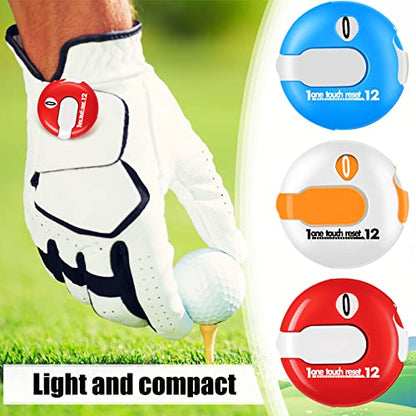 3 Pcs Golf Stroke Counter 1.2" Clip - color: Orange, Red, Blue