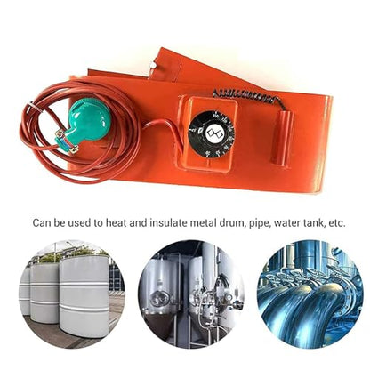 Drum Pail Heater Pad Band ， Oil Drum and LPG Tank Heating Belt(Digital Display,200L 1740 * 125mm 1000W)