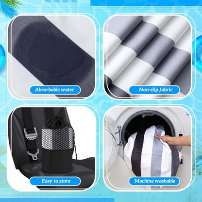 2 Pack Car Seat Towel Cover with Storage Bag, Black Vertical Stripes - style: Black Vertical Stripes