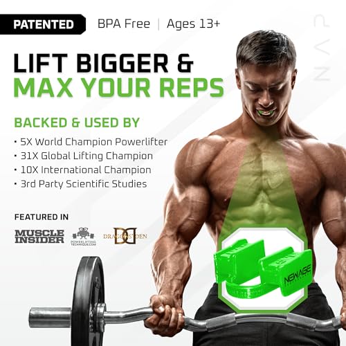 New Age Performance 6DS Weightlifting Mouthpiece, Increase Strength & Reps - color: Clear