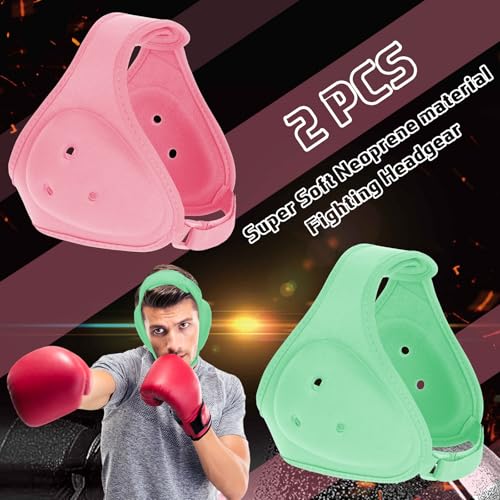 Jerify 2 Pcs Wrestling Headgear for Kid Youth, Light Pink,Light Green - color: Light Pink,Light Green