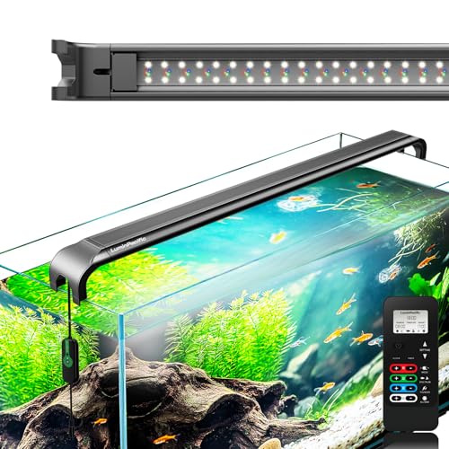 LED Aquarium Light with Remote, IP67 Waterproof Freshwater Planted Grow Light, Full Spectrum Fish Tank Light with Timer, Dimmable RGB+W, Upgrade Appearance, High Performance (48-57inch) - size: 48-57inch