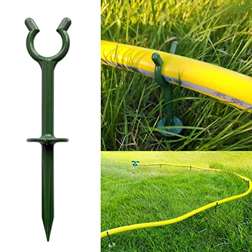 Garden Hose Guide Stakes Set of 10 - Heavy Duty 5/8” Hose holder spike for Lawn & Plant Saver, Yard Soaker Support, Durable Kink-Free Watering (Fits 5/8”Hoses) - size: Fit in 5/8’’ Hoses,10pcs