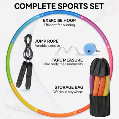 Phobby Weighted Exercise Hoop for Adults, Adjustable Fitness Hoop - style: Basic 2.2lb