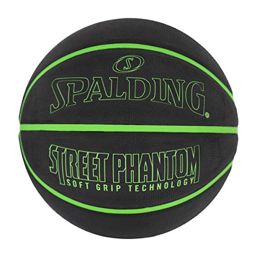 Spalding Outdoor Rubber Basketballs | Performance Rubber Cover Designed for Outdoor Play | Multiple Sizes & Colors - color: Street Phantom - Neon Green/Black, size: Size 7, 29.5"