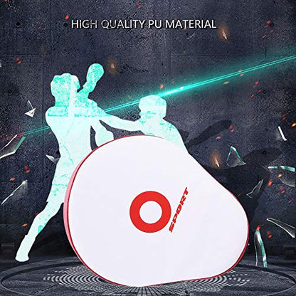 Curved Target Pad - PU Leather Kickboxing Strike for Muay Thai MMA Karate Sparring Training - color: flour