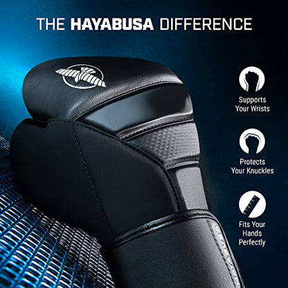 Hayabusa T3 Boxing Gloves - Sparring | Sparring Gloves, Muay Thai Gloves, Kickboxing Gloves, Heavy Bag Gloves, Boxing Gloves for Men and Women, Boxing Gloves - color: Black, size: 10oz