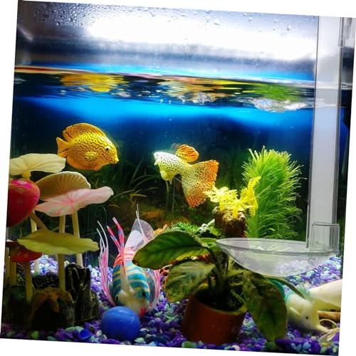 Happyyami 1set Acrylic Feeder for Fish Tank Wall-Mounted Shrimp Feeding Supplies Sinking Food Dispenser for Aquariums Easy to Assemble Tube Brush and Floating