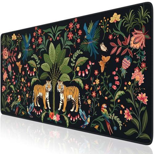Mouse Pad Desk Mat Desk Pad, Black 35.4 x 15.7 Large Desk Pad Mat for Keyboard and Mouse, Smooth Lycra Gaming Mouse Pad, Stitched Edges, Non-Slip Rubber Base Desk Protector - color: Black
