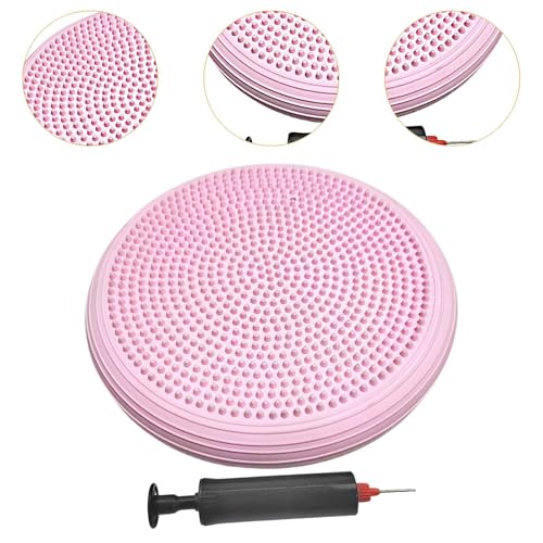 Balance Mat Yoga Mat Wobble Cushion Wiggle Seat Balance Disc Flat Pad Stability for Gymnastics Gym Fitness Yoga Kids 13.39 Inch - color: Pink