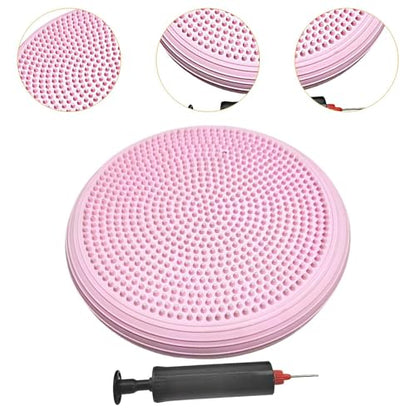 Balance Mat Yoga Mat Wobble Cushion Wiggle Seat Balance Disc Flat Pad Stability for Gymnastics Gym Fitness Yoga Kids 13.39 Inch - color: Pink