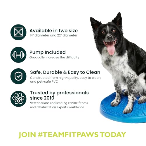 FitPaws® Dog Balance Disc, Exercise Equipment, Rehabilitation + Training, - color: Blue, size: 22"