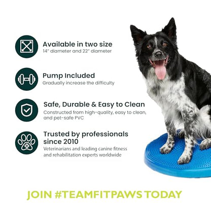 FitPaws® Dog Balance Disc, Exercise Equipment, Rehabilitation + Training, - color: Blue, size: 22"