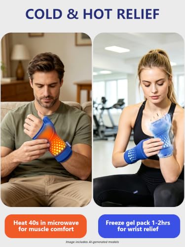 Wrist &Thumb Ice Pack Wrap-Thickened Gel for Long-Lasting Cold Compression - color: 2 Pack-blue, size: L/XL