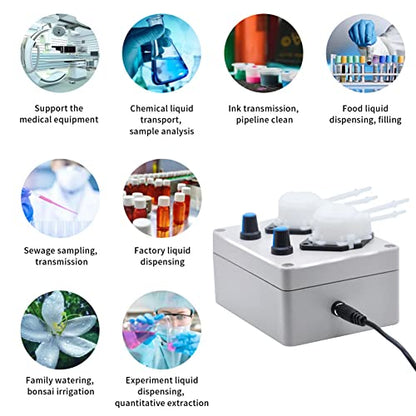 Gikfun DC 12V Adjustable Peristaltic Liquid Dosing Pump,Dosing Head, 8-70 ml/min with Adapter for Chemicals, Liquids, Aquarium Lab Analytical EK1971