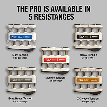 Prohands PRO Hand Exerciser, Finger Exerciser (Hand Grip Strengthener), Spring-Loaded, Finger-Piston System, Isolate and Exercise Each Finger - color: Black - Pro, size: 9 lb (Heavy Tension)