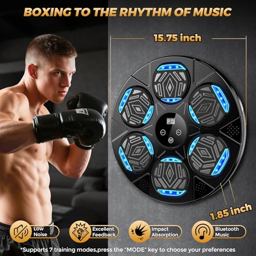 LOLBOX Music Boxing Machine, Bluetooth, 7 Speed Modes, Home Fitness