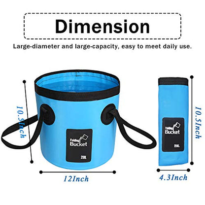 Esthesia Collapsible Bucket, 5 Gallon Portable Folding Water Container for Travelling, Camping, Hiking, Fishing, Gardening